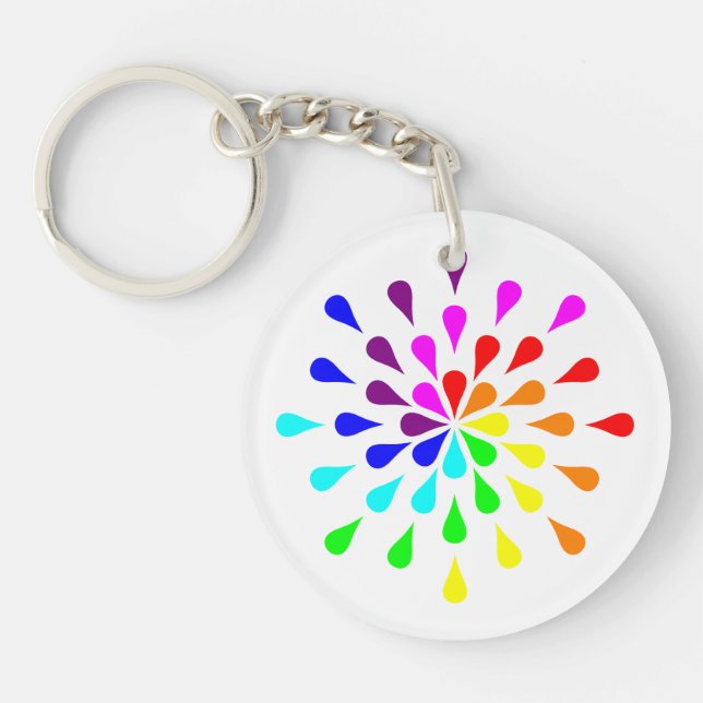 Rainbow teardrops key ring (Front)