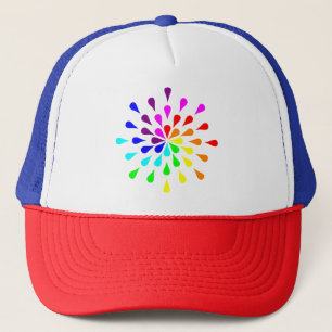 Rainbow teardrops trucker hat