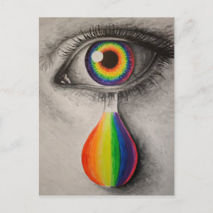 Rainbow tears poster postcard