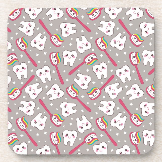 Rainbow Teeth Pattern Coaster (Front)