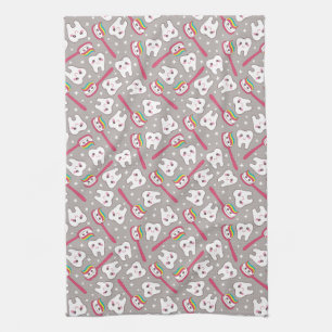 Rainbow Teeth Pattern Tea Towel