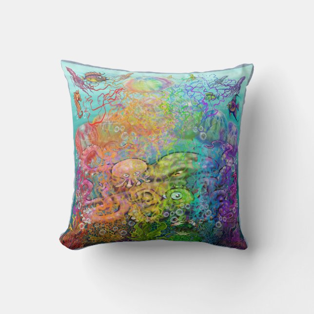 Rainbow Tentacles Cushion (Front)