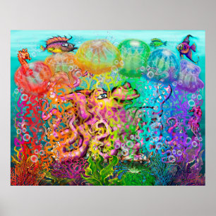 Rainbow Tentacles Poster