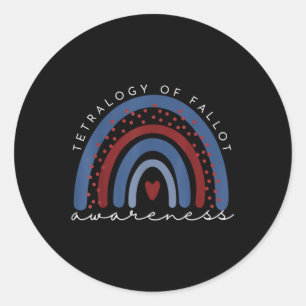Rainbow Tetralogy Of Fallot Awareness Congenital H Classic Round Sticker