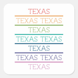 Rainbow Texas, Texas, Texas Square Sticker
