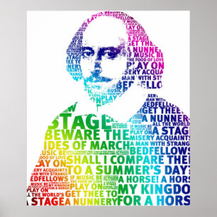Rainbow text shakespeare poster