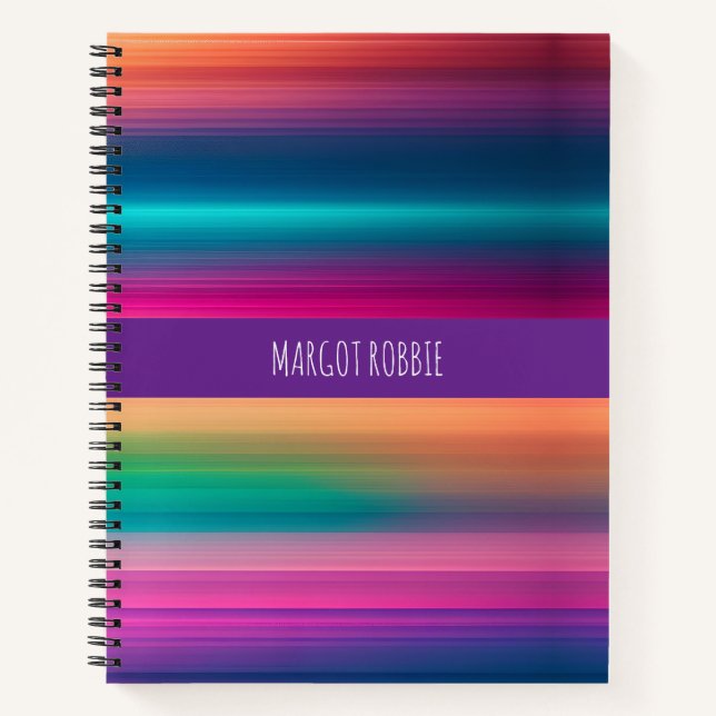 Rainbow Texture line Gradient Pattern Notebook (Front)