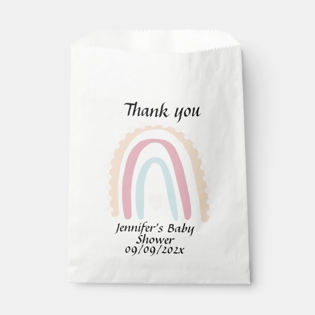 Rainbow Thank you Baby Shower  Favour Bags (Front)