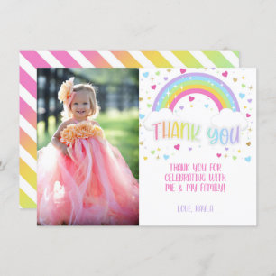 Rainbow Thank You Photo Card - Pastel