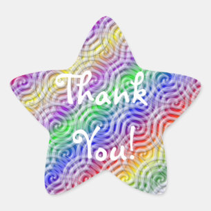 Rainbow Thank You Star Sticker