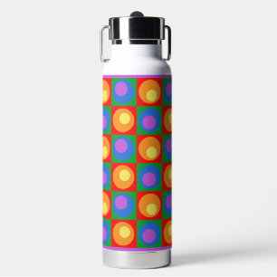 Rainbow Theme Square Dot Geometric Design Hot-Cold Water Bottle