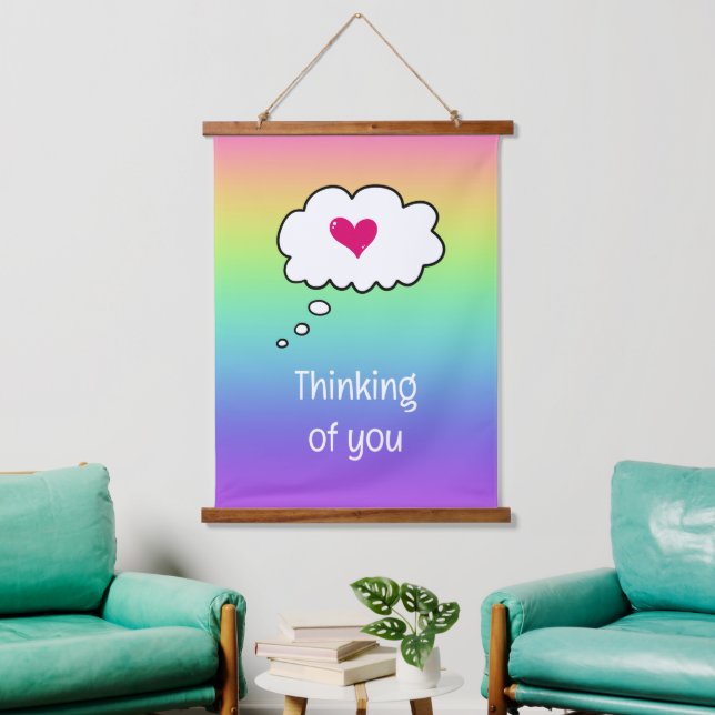 Rainbow Thinking of You Wall Tapestry (Living Room)