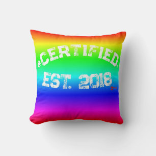 RAINBOW THROW PILLOW #CERTIFIED