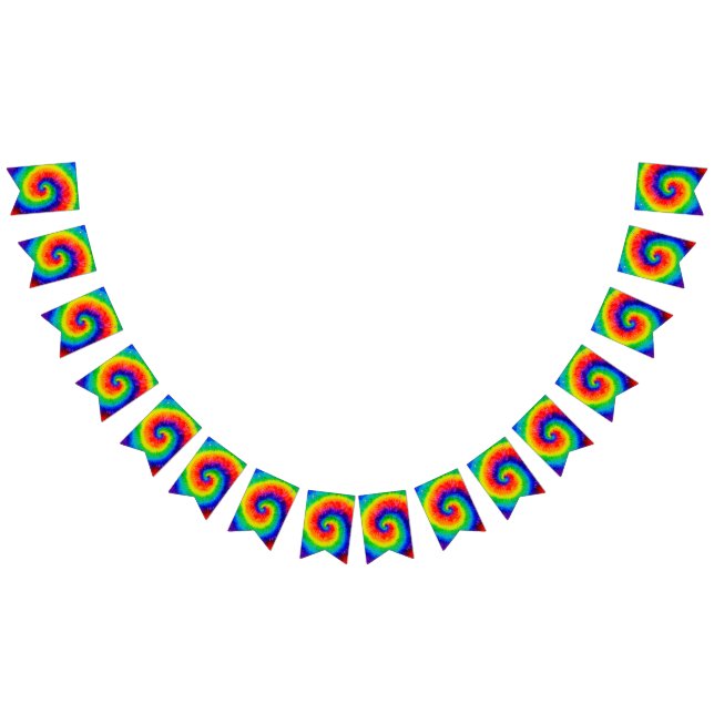 Rainbow Tie-Dye Alcohol Ink Bunting (All)