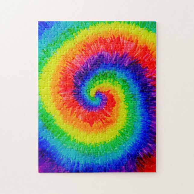 Rainbow Tie-Dye Alcohol Ink Jigsaw Puzzle (Vertical)