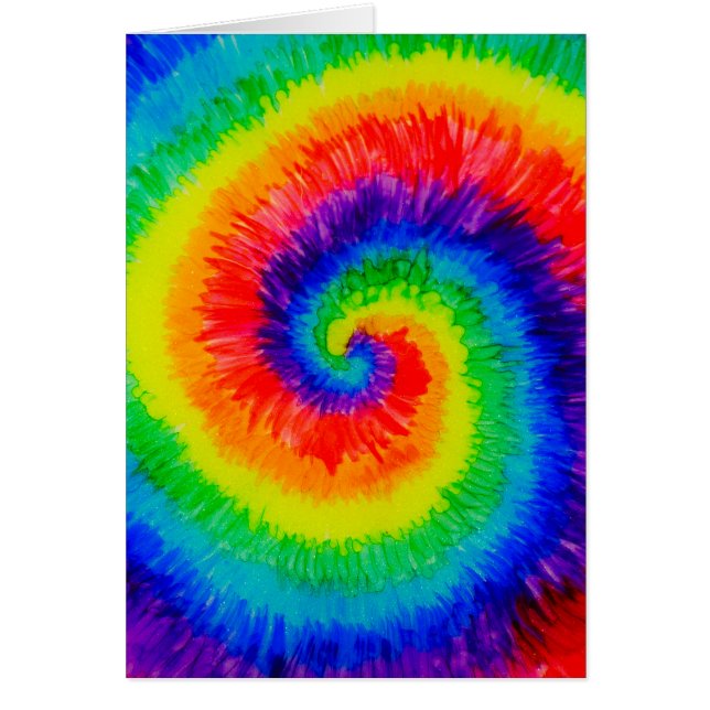 Rainbow Tie-Dye Alcohol Ink Painting (Front)