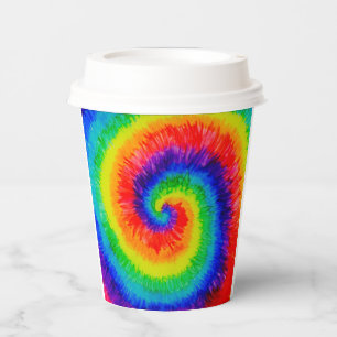 Rainbow Tie-Dye Alcohol Ink Paper Cups
