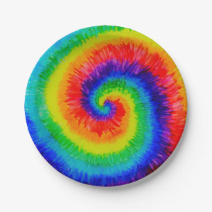 Rainbow Tie-Dye Alcohol Ink Paper Plate