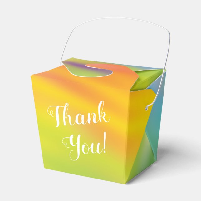 Rainbow Tie Dye Baby Shower Favour Box (Front Side)