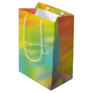 Rainbow Tie Dye Baby Shower Medium Gift Bag
