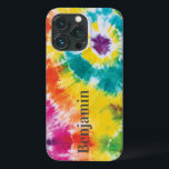 Rainbow Tie Dye Custom Name Modern Dad Birthday iPhone 13 Pro Case<br><div class="desc">Colourful Rainbow Tie Dye Custom Name Phone case you can easily add a name to make a unique one of a kind gift for your dad,  best friend or someone special in your life</div>