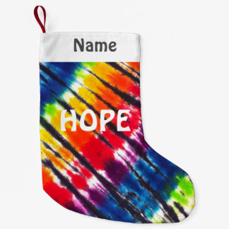 Rainbow Tie-Dye Customised Hope Small Christmas Stocking