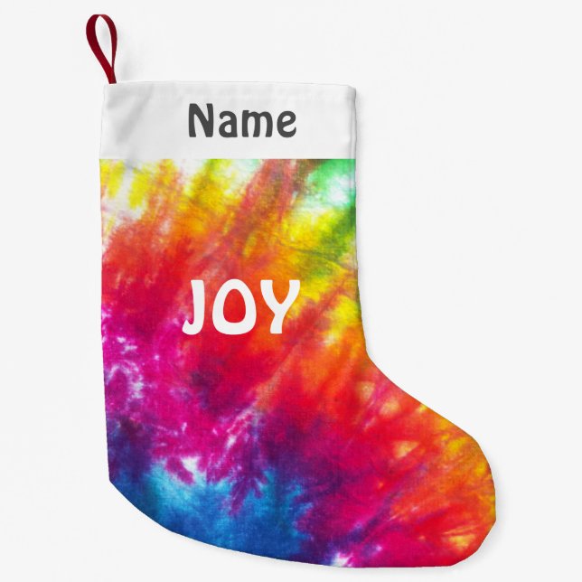 Rainbow Tie-Dye Customised Hope Small Christmas Stocking (Front)