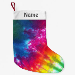 Rainbow Tie-Dye Customised Small Christmas Stocking