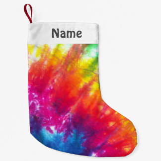 Rainbow Tie-Dye Customised Small Christmas Stocking