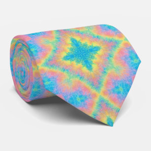 Rainbow Tie Dye Geometric Necktie