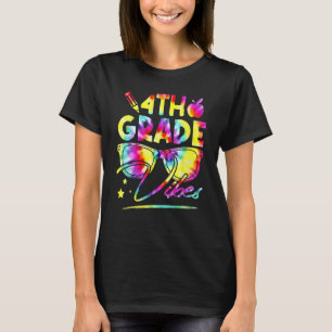 Rainbow Tie Dye Glasses 4th Grade Vibes Back To Sc T-Shirt