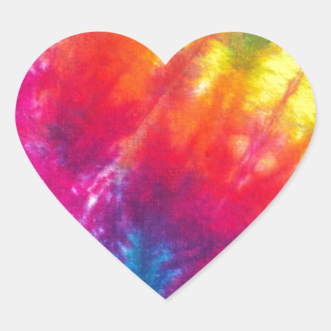 Rainbow Tie-Dye Heart Sticker (Front)