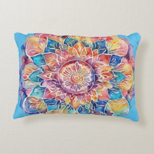 Rainbow Tie-Dye Mandala Decorative Cushion