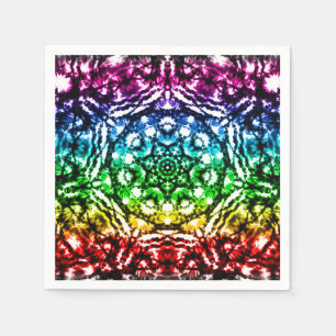 Rainbow Tie Dye Mandala Star Birthday Party Napkin