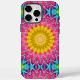 Rainbow Tie-Dye Mandala with Vibrant Symmetry iPhone 16 Pro Max Case