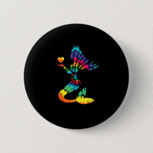 Rainbow Tie-Dye Mermaid Shirt in 60s 70s Retro Hip 6 Cm Round Badge