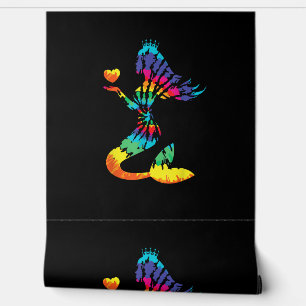 Rainbow Tie-Dye Mermaid Shirt in 60s 70s Retro Hip Wallpaper