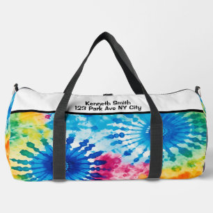 Rainbow Tie Dye Monogram Personalised Gear Duffle Bag
