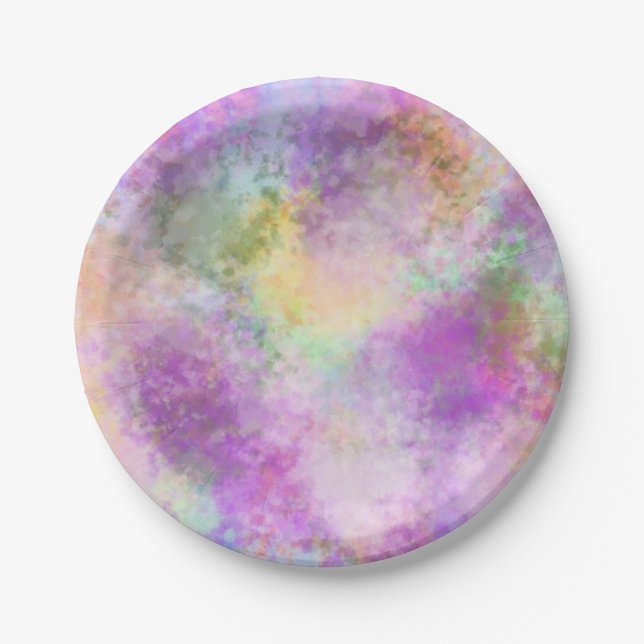 Rainbow tie dye paper plate (Front)