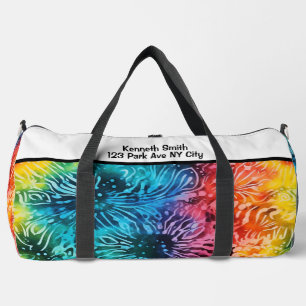 Rainbow Tie Dye Pattern Personalised Duffle Bag
