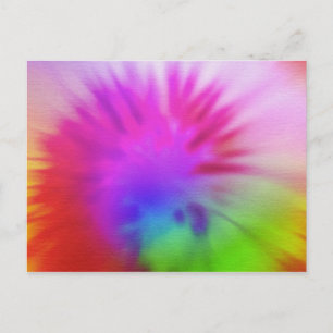 Rainbow tie-dye postcard