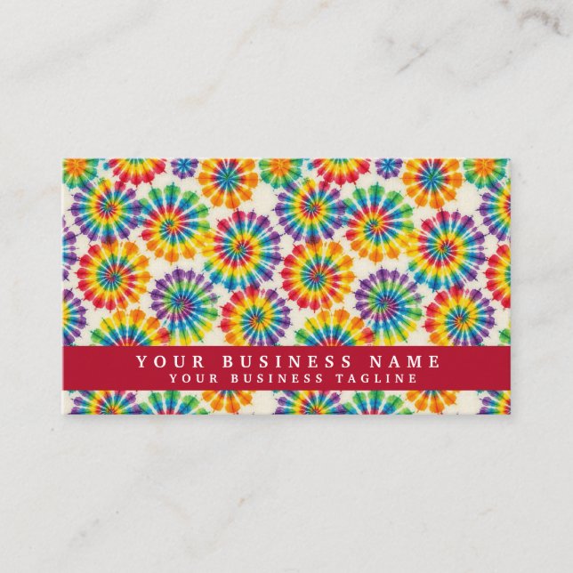 Rainbow Tie Dye Psychedelic Business Cards (Front)