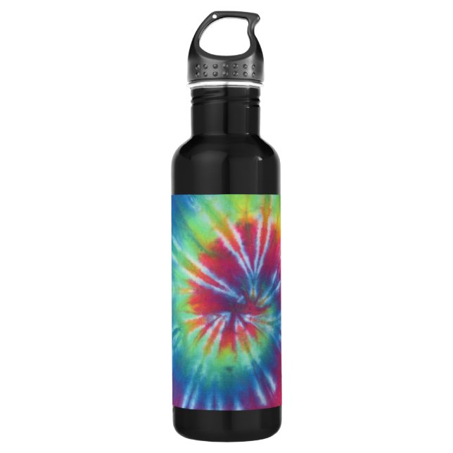Rainbow Tie Dye Swirl 710 Ml Water Bottle (Front)