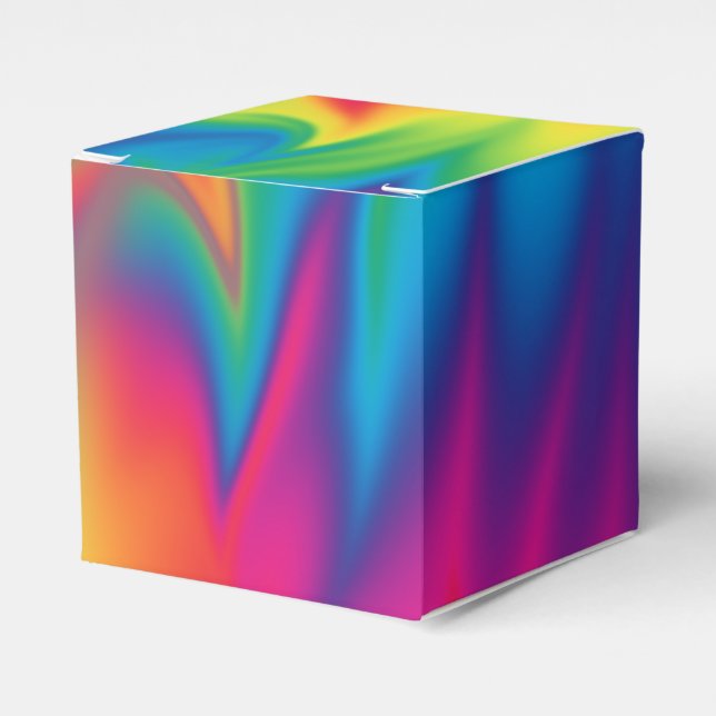 Rainbow Tie-dyed Birthday Party Favour Box (Front Side)