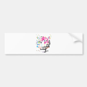 Rainbow Tiger Bumper Sticker