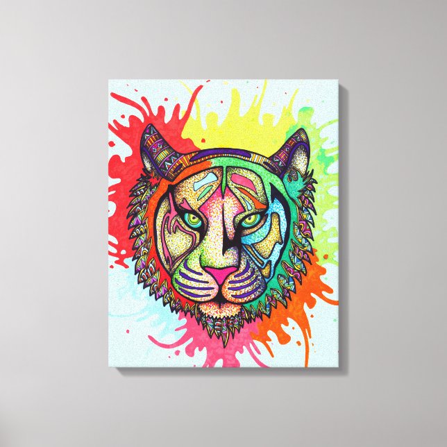 Rainbow Tiger Canvas Print (Front)