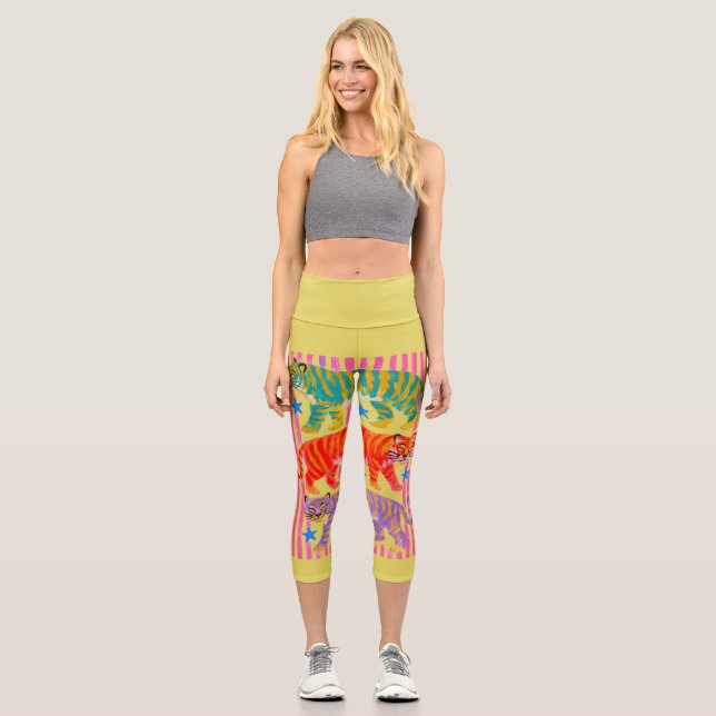 rainbow tiger dreams capri leggings (Front)