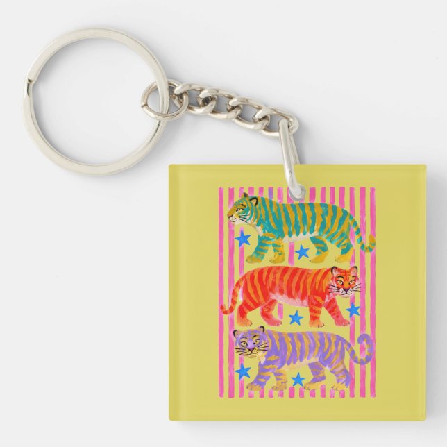 rainbow tiger dreams key ring (Front)