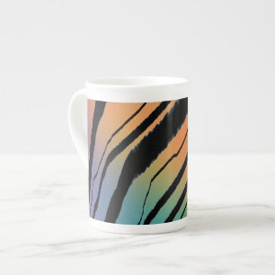 Rainbow Tiger Print  Bone China Mug