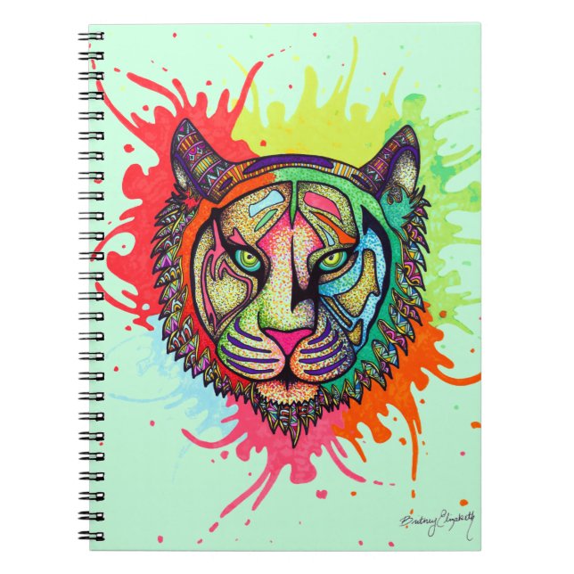 Rainbow Tiger Spiral Notebook (Front)